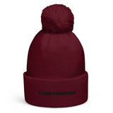 Bonnet bordeaux à pompon pour homme