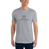 T-shirt Gris ajusté homme DTG Next Level 3600 Punchline-Ma terre est sous mes Baskets