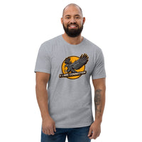 T-shirt Gris ajusté homme DTG Next Level 3600 Punchline-C'est Nous Les Aiglons Vous Les pigeons-DTG