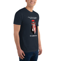 T-shirt ajusté bleu marine homme DTG Next Level 36 Punchline - C'est Nous les Aiglons Vous les Pigeons