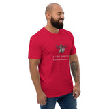 T-shirt Rouge ajusté homme DTG Next Level 3600 Punchline- Seul on va vite Ensemble on va  Loin