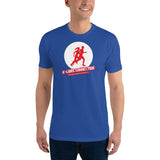 T-shirt Bleu ajusté homme DTG Next Level 3600-Punchline Les Derniers Seront Premiers