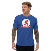 T-shirt Bleu ajusté homme DTG Next Level 3600-Punchline Les Derniers Seront Premiers