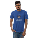 T-shirt Bleu ajusté homme DTG Next Level 3600 Punchline- Seul on va vite Ensemble on va Loin