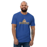 T-shirt Bleu ajusté homme DTG Next Level 3600 Punchline- Si tu Tombe La Ferme !!!