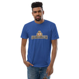 T-shirt Bleu ajusté homme DTG Next Level 3600 Punchline- Si tu Tombe La Ferme !!!