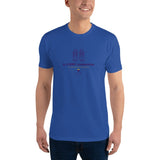 T-shirt Bleu ajusté homme DTG Next Level 3600 Punchline-Ma terre est sous mes Baskets