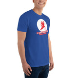 T-shirt Bleu ajusté homme DTG Next Level 3600-Punchline Les Derniers Seront Premiers